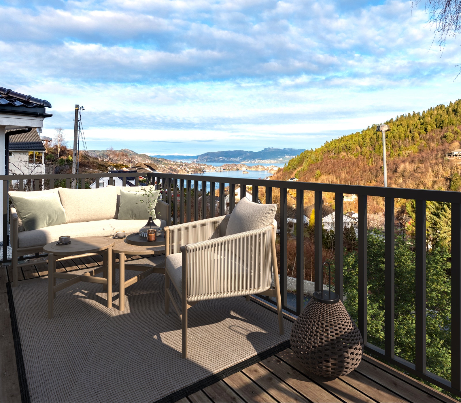 Prosjektillustrasjon · terrasse og utsikt