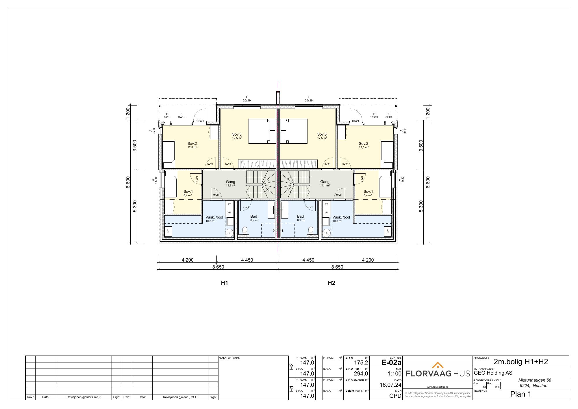 Midtunhaugen 58 · Plan 1 · 43/1113