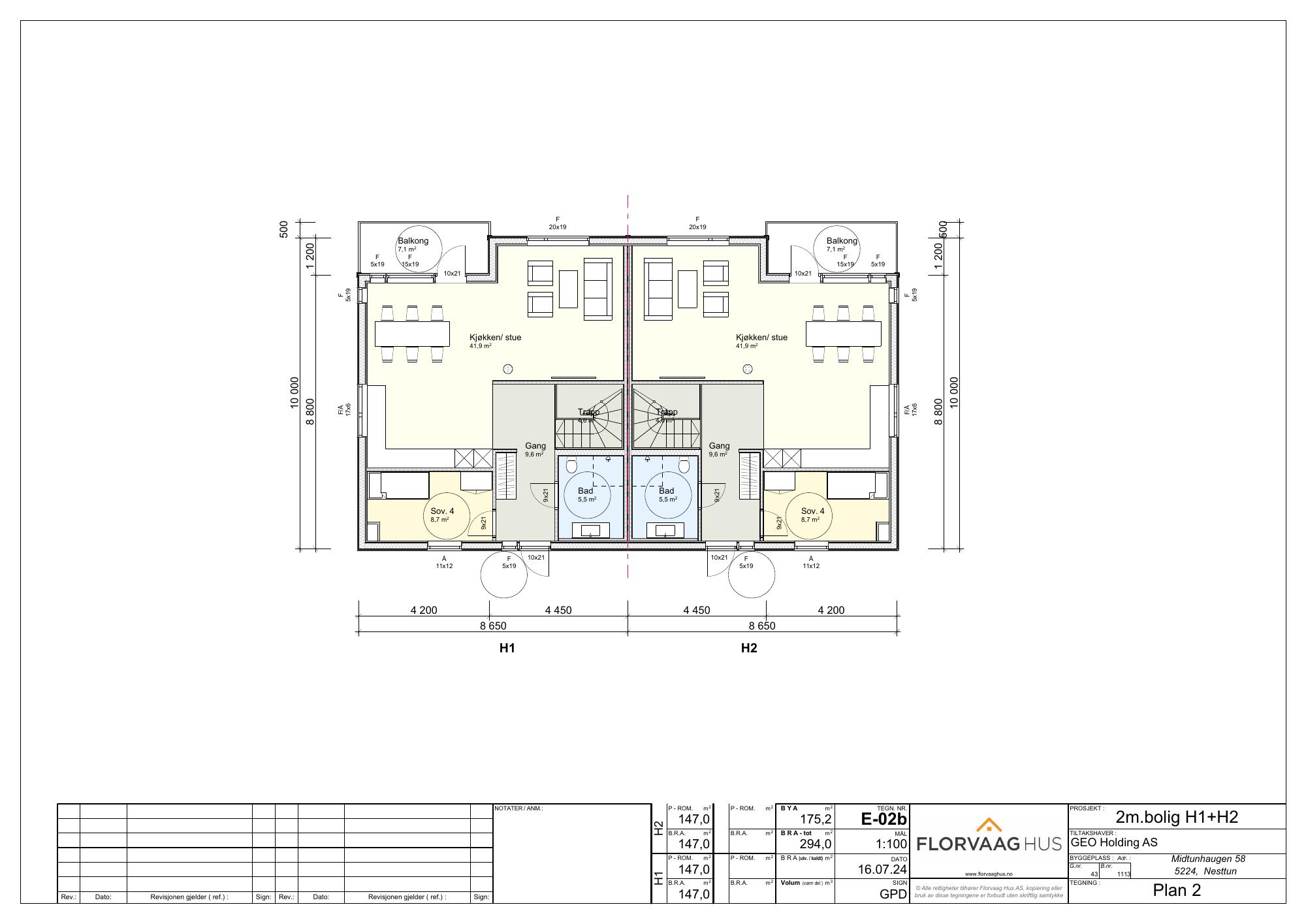 Midtunhaugen 58 · Plan 2 · 43/1113