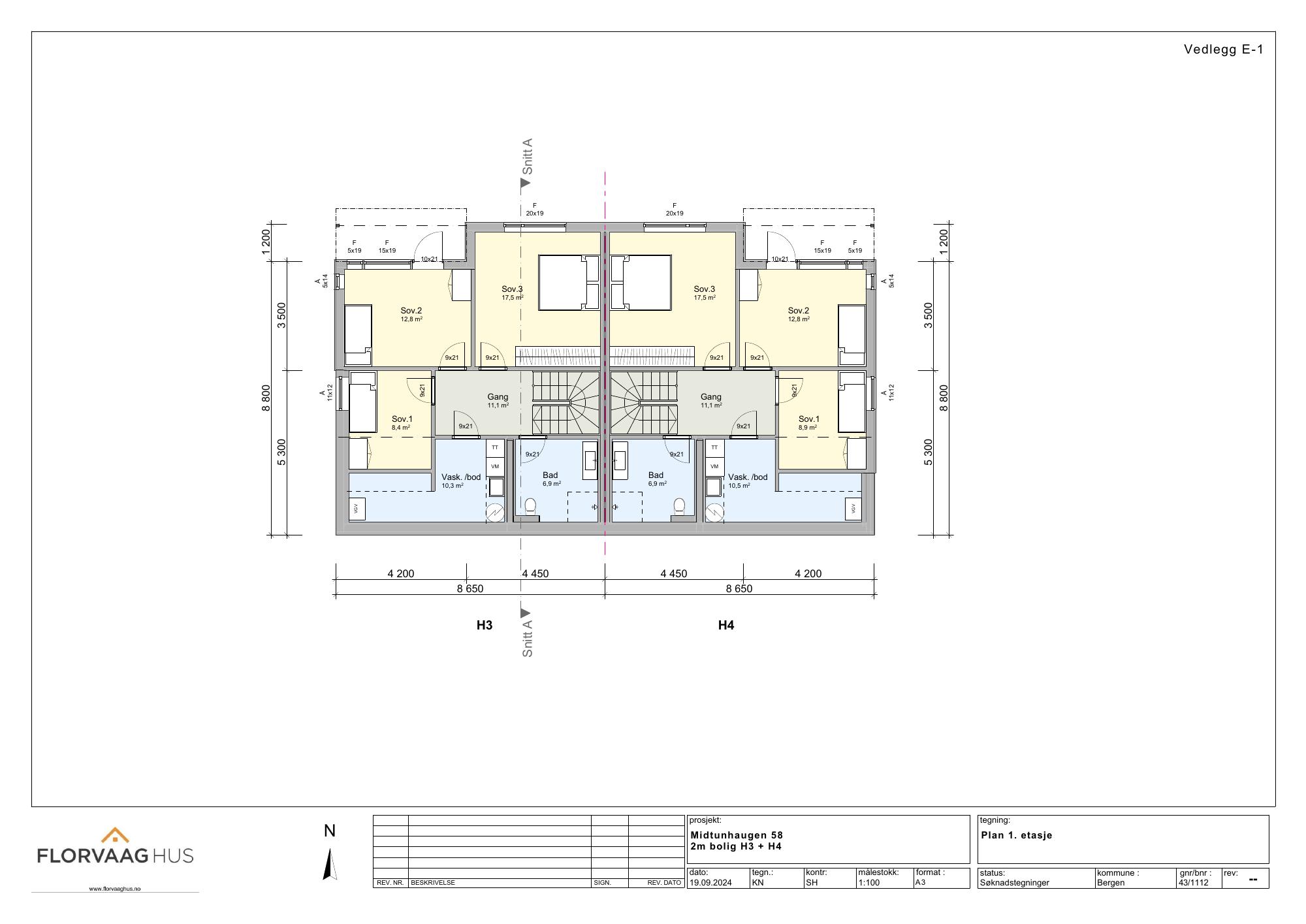 Midtunhaugen 60 · Plan 1 · 43/1112