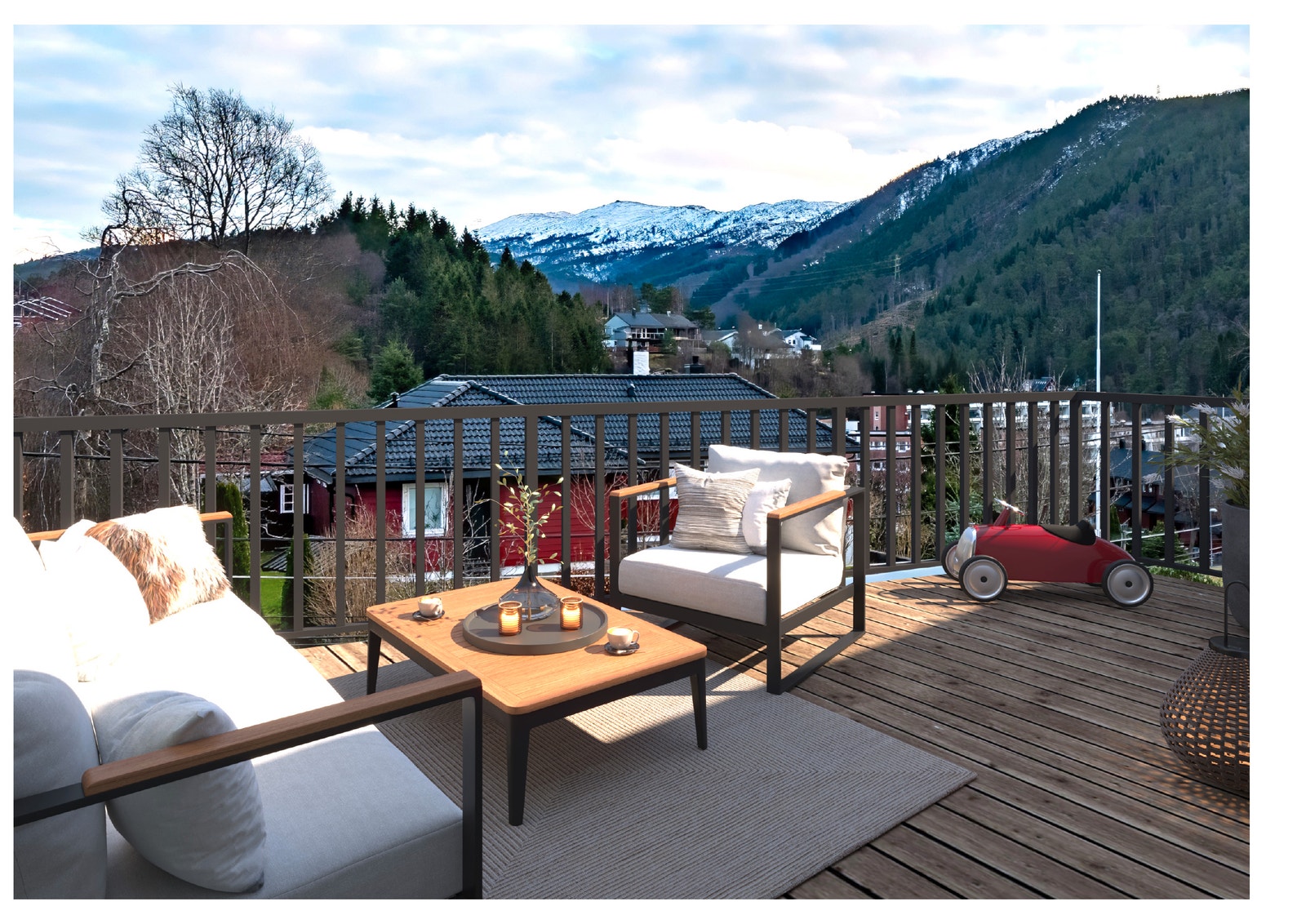 Prosjektillustrasjon · terrasse og utsikt